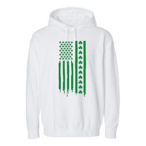 St Patricks Day Usa Flag Gift Garment-Dyed Fleece Hoodie