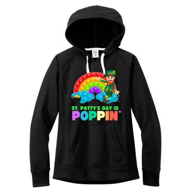 St Patricks Day Pop It Fidget Toy Leprechaun Gift Women's Fleece Hoodie