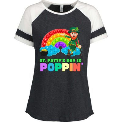 St Patricks Day Pop It Fidget Toy Leprechaun Gift Enza Ladies Jersey Colorblock Tee