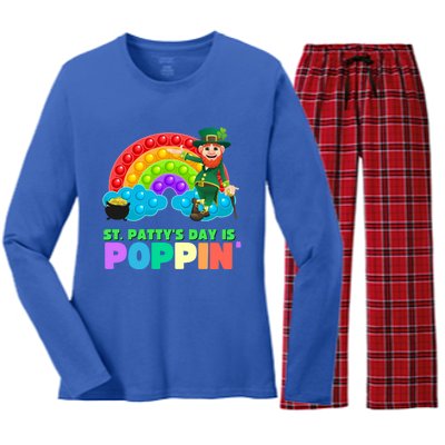 St Patricks Day Pop It Fidget Toy Leprechaun Gift Women's Long Sleeve Flannel Pajama Set 