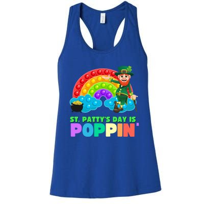 St Patricks Day Pop It Fidget Toy Leprechaun Gift Women's Racerback Tank