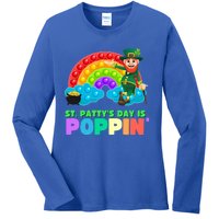 St Patricks Day Pop It Fidget Toy Leprechaun Gift Ladies Long Sleeve Shirt