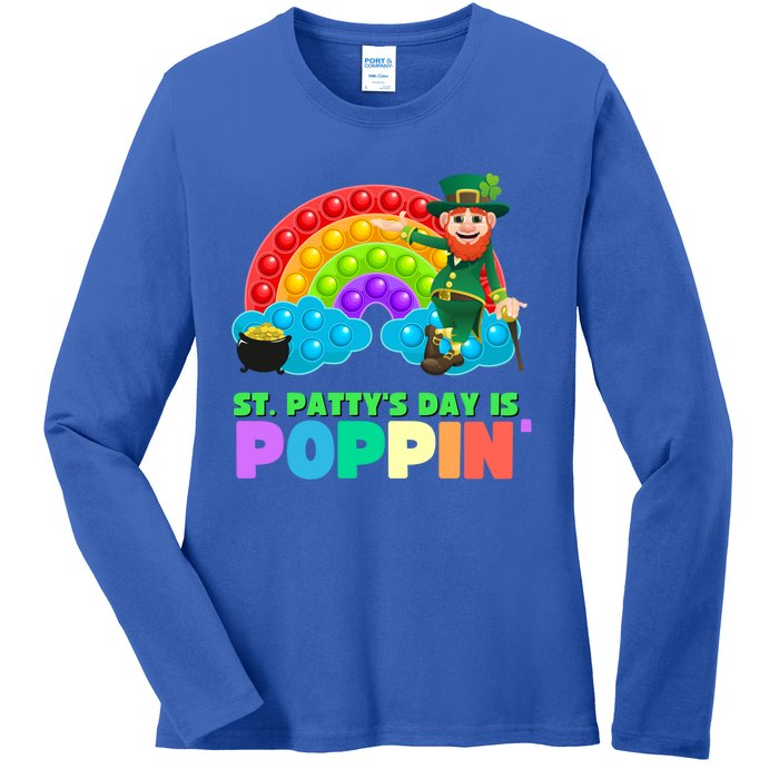 St Patricks Day Pop It Fidget Toy Leprechaun Gift Ladies Long Sleeve Shirt