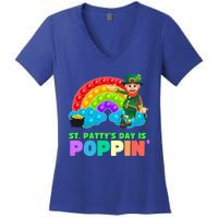 St Patricks Day Pop It Fidget Toy Leprechaun Gift Women's V-Neck T-Shirt