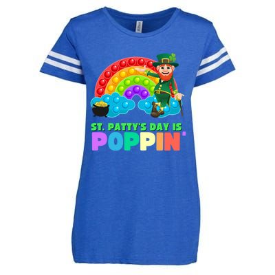 St Patricks Day Pop It Fidget Toy Leprechaun Gift Enza Ladies Jersey Football T-Shirt