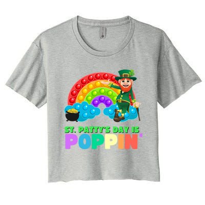 St Patricks Day Pop It Fidget Toy Leprechaun Gift Women's Crop Top Tee