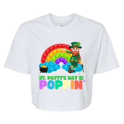 St Patricks Day Pop It Fidget Toy Leprechaun Gift Bella+Canvas Jersey Crop Tee