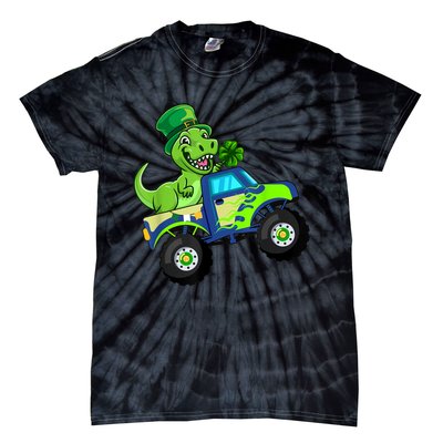 St Patricks Day Cute Dinosaur Monster Truck Gift Kid.s Boys Tie-Dye T-Shirt