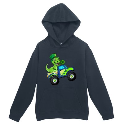 St Patricks Day Cute Dinosaur Monster Truck Gift Kid.s Boys Urban Pullover Hoodie