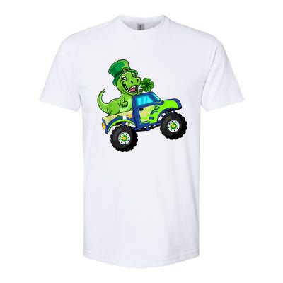 St Patricks Day Cute Dinosaur Monster Truck Gift Kid.s Boys Softstyle CVC T-Shirt