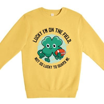 St Patrick's Day American Football Shamrock Clover Rugby Meaningful Gift Premium Crewneck Sweatshirt