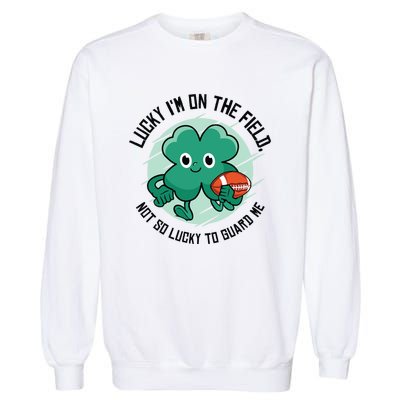 St Patrick's Day American Football Shamrock Clover Rugby Meaningful Gift Garment-Dyed Sweatshirt