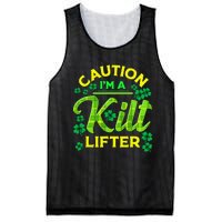 St Patrick's Day Caution I'm A Kilt Lifter Mesh Reversible Basketball Jersey Tank