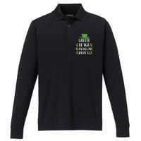 St Patricks Day Teachers Design For Teacher Who Loves Coffee Performance Long Sleeve Polo