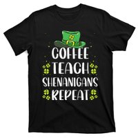 St Patricks Day Teachers Design For Teacher Who Loves Coffee T-Shirt