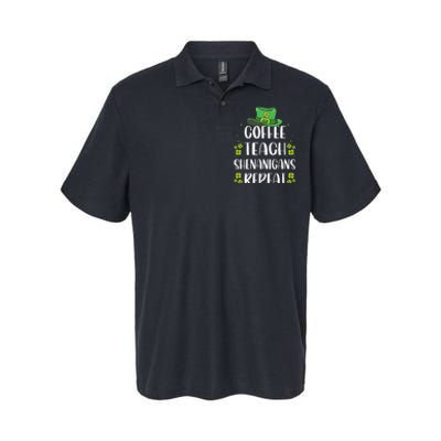 St Patricks Day Teachers Design For Teacher Who Loves Coffee Softstyle Adult Sport Polo