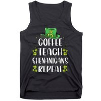 St Patricks Day Teachers Design For Teacher Who Loves Coffee Tank Top