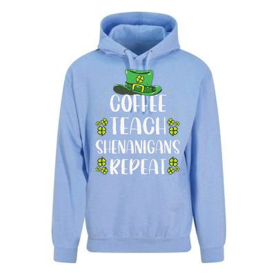 St Patricks Day Teachers Design For Teacher Who Loves Coffee Unisex Surf Hoodie