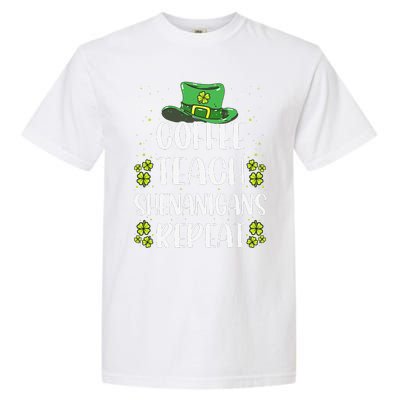 St Patricks Day Teachers Design For Teacher Who Loves Coffee Garment-Dyed Heavyweight T-Shirt