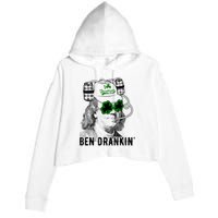 St Patricks Day, Ben Drankin, Funny St Patricks Day, St Patricks Day Drinking Crop Fleece Hoodie