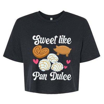 Sweet Pan Dulce Conchas Latina Mexican Mujer Concha Pastry Bella+Canvas Jersey Crop Tee