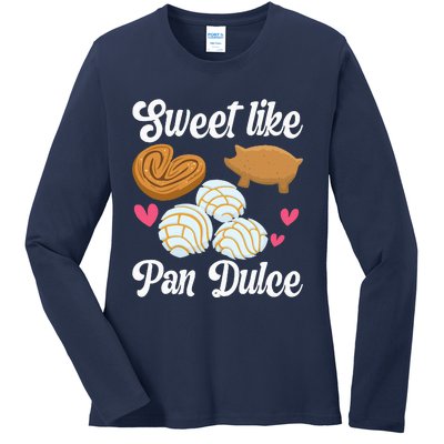 Sweet Pan Dulce Conchas Latina Mexican Mujer Concha Pastry Ladies Long Sleeve Shirt