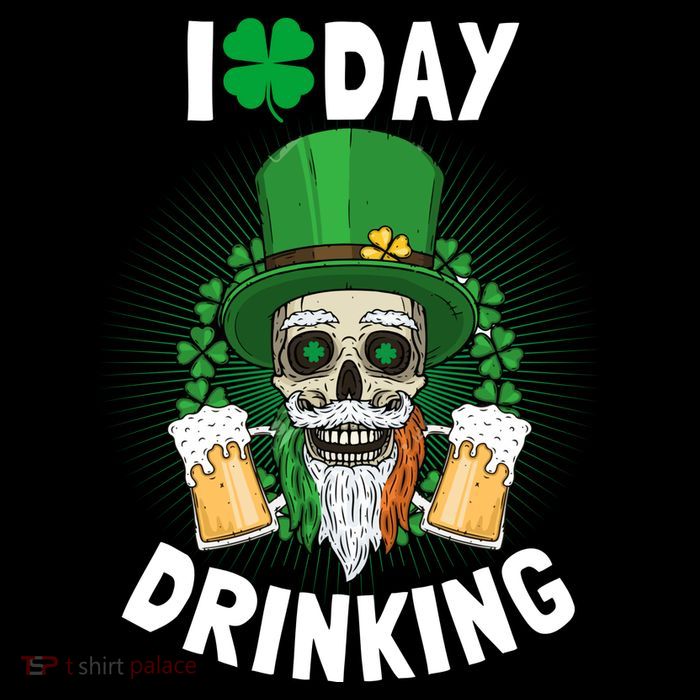 St Patricks Day I Love Day Drinking Funny Gifts Beer Lover Drawstring Bag