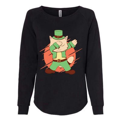 St Patrick's Day Cat Dabbing Dab Funny Gift Womens California Wash Sweatshirt