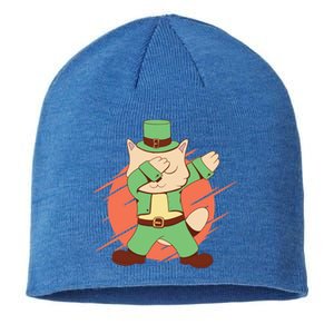 St Patrick's Day Cat Dabbing Dab Funny Gift Sustainable Beanie