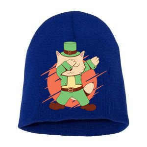 St Patrick's Day Cat Dabbing Dab Funny Gift Short Acrylic Beanie