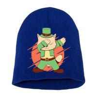 St Patrick's Day Cat Dabbing Dab Funny Gift Short Acrylic Beanie