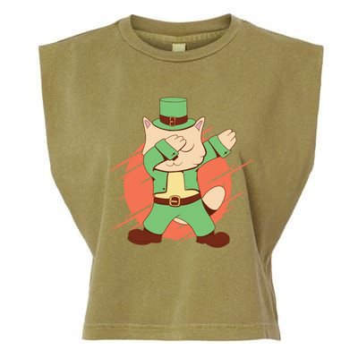 St Patrick's Day Cat Dabbing Dab Funny Gift Garment-Dyed Women's Muscle Tee