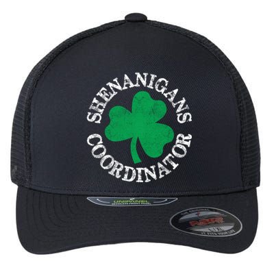 St Patricks Day Irish Shenanigans Coordinator Shamrock Flexfit Unipanel Trucker Cap