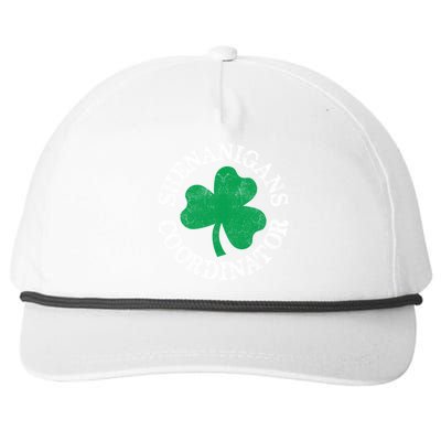 St Patricks Day Irish Shenanigans Coordinator Shamrock Snapback Five-Panel Rope Hat