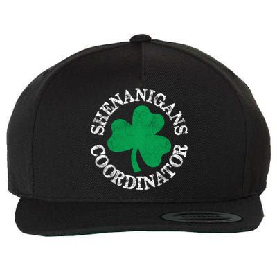 St Patricks Day Irish Shenanigans Coordinator Shamrock Wool Snapback Cap