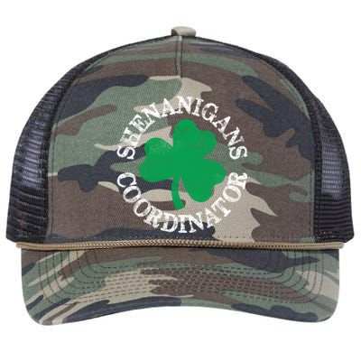 St Patricks Day Irish Shenanigans Coordinator Shamrock Retro Rope Trucker Hat Cap