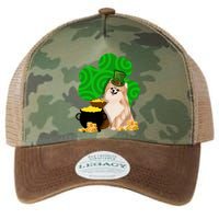 St Paddys Day Shamrock Dog Lover Pomeranian Clover Gift Legacy Tie Dye Trucker Hat