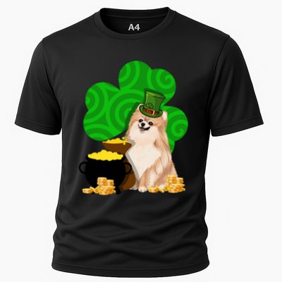 St Paddys Day Shamrock Dog Lover Pomeranian Clover Gift Performance Shirt