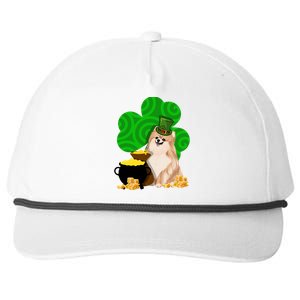 St Paddys Day Shamrock Dog Lover Pomeranian Clover Gift Snapback Five-Panel Rope Hat