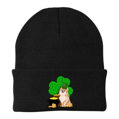 St Paddys Day Shamrock Dog Lover Pomeranian Clover Gift Beanie