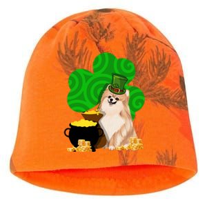 St Paddys Day Shamrock Dog Lover Pomeranian Clover Gift Kati - Camo Knit Beanie