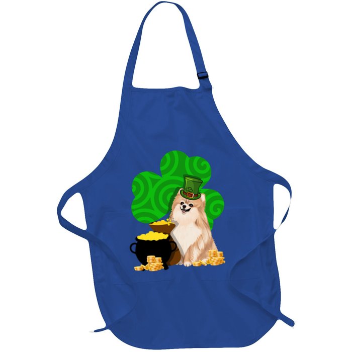 St Paddys Day Shamrock Dog Lover Pomeranian Clover Gift Apron