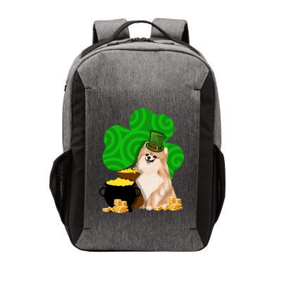 St Paddys Day Shamrock Dog Lover Pomeranian Clover Gift Vector Backpack