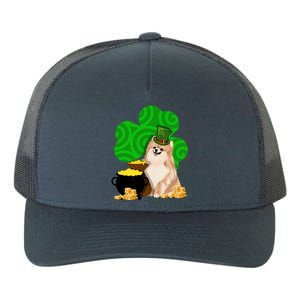 St Paddys Day Shamrock Dog Lover Pomeranian Clover Gift Yupoong Adult 5-Panel Trucker Hat