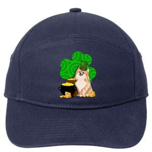 St Paddys Day Shamrock Dog Lover Pomeranian Clover Gift 7-Panel Snapback Hat