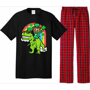 St Patricks Day Leprechaun On Dino Saint Paddys Boy Pajama Set