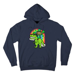 St Patricks Day Leprechaun On Dino Saint Paddys Boy Hoodie