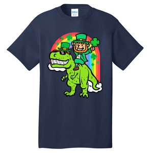 St Patricks Day Leprechaun On Dino Saint Paddys Boy Tall T-Shirt