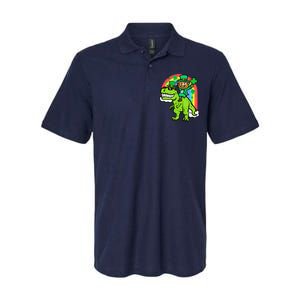 St Patricks Day Leprechaun On Dino Saint Paddys Boy Softstyle Adult Sport Polo