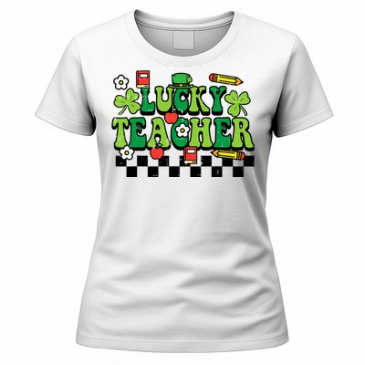 St Patricks Day Lucky Teacher Saint Paddys Groovy Wo Women's T-Shirt